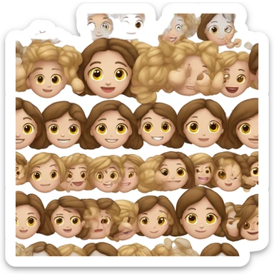 Familia mamá pelo ondulado y morena papá blanco hermana mayor pelo undulado hermana mediana pelo liso hermana pequeña pelo liso y masc sticker