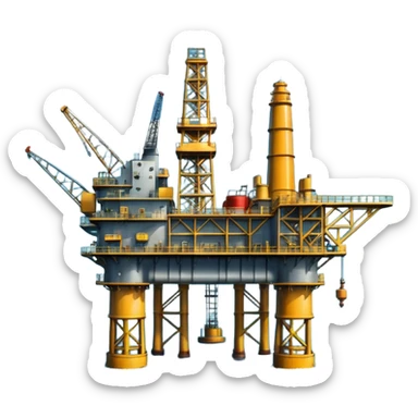 Oil platforms in the ocean beautiful big full scenic scenery full canvas sticker