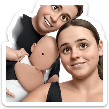 boys in black shirts smiling sticker