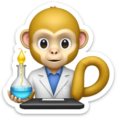 scienist and scienist item with yellow monkey sticker