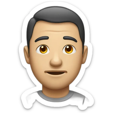 man with big distance between eyes sticker