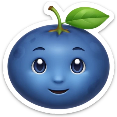 Un emoji fruit myrtille avec des feuilles sticker