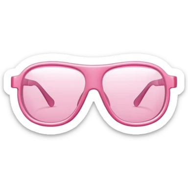 pink industrial safety glasses, minimalist design with transparent pink lenses, protective eyewear sticker