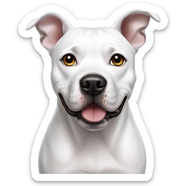 White staffy gray eyes spot dark ears sticker