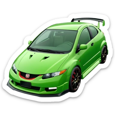 2004 Green Honda civic type r  sticker
