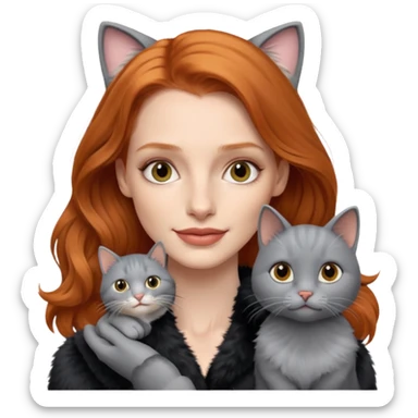 Jessica Chastain, with cute cat sticker