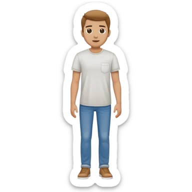 Full body person dressed in casual style, jeans and t-shirt sticker