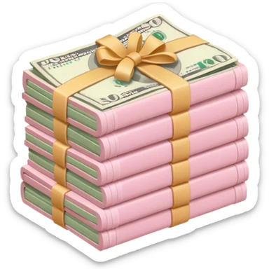 pastel pink cash bundle sticker