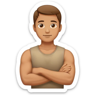 Man With arms crossed around his neck sticker