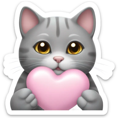 pusheen light pink heart sticker