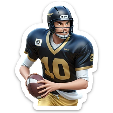 boy with ball in focus sticker