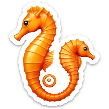 Orange seahorse sticker