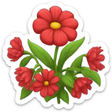 Red-heart-of-flowers sticker