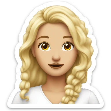 Frau, ganzkörper, rote Augen, blonde lockige lange Haare  sticker