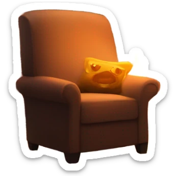 Cozy library lit by firelight  sticker