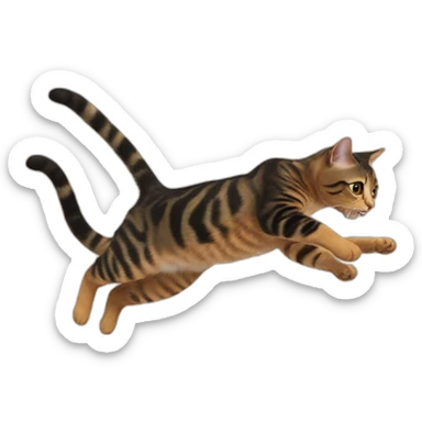 Jumping cat sticker