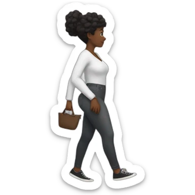 black lady with big hips walking away sticker