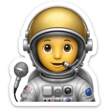 Astronaut helmet with Small microphone boom near the mouth. sticker