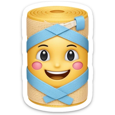 cartoon bandage with a smiling face cheerful emoji style sticker