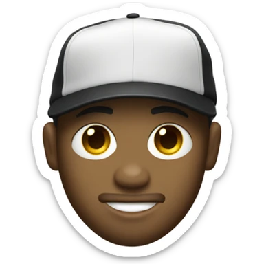 A rapper wearing a backwards cap holding a microphone sticker