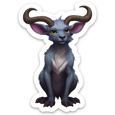 Modern Realistic Rare Fantasy Horned Vernid-Trico-species by LiLaiRa full body sticker