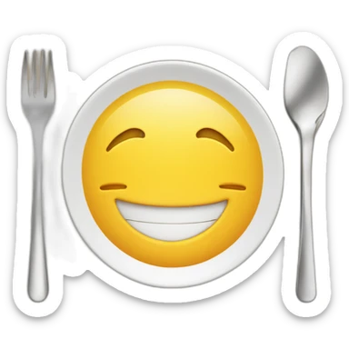 smile plate food and cutlery sticker