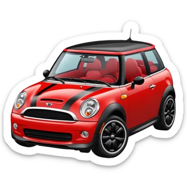 Mini Cooper rot mit schwarzen Streifen sticker