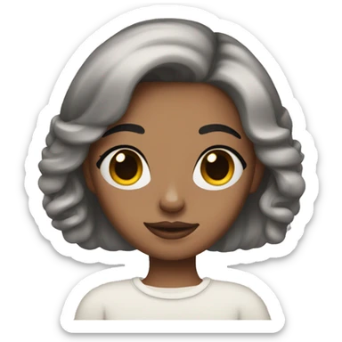 Girl with short white French tip nails  sticker