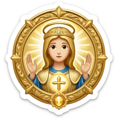 holy saint emblem with halo and divine light sticker