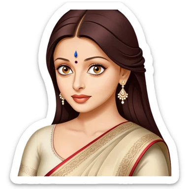Aishwarya Rai portrait, beautiful face, famous Indian actress sticker