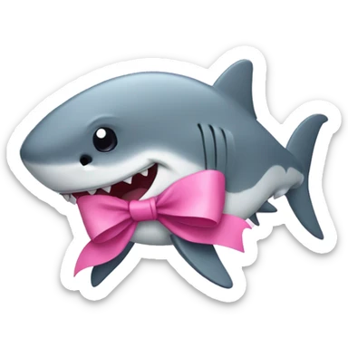 cute shark with a pink bow sticker