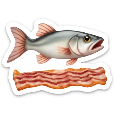 Fishy bacon sticker