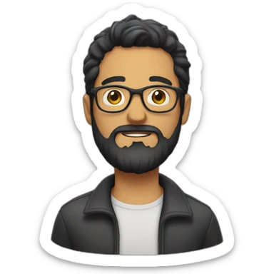 Max Raza with beard and glasses sticker