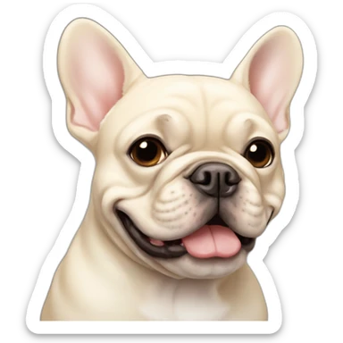 Cream French bulldog sticker