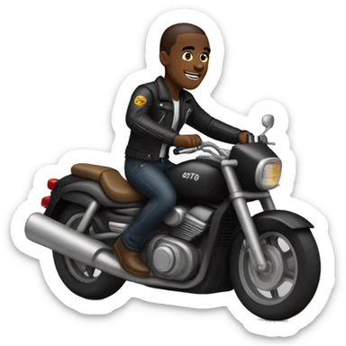 motoboy black man riding a motorcycle sticker