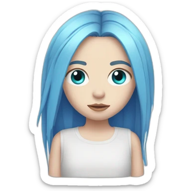 Billie Eilish with blue eyes sticker