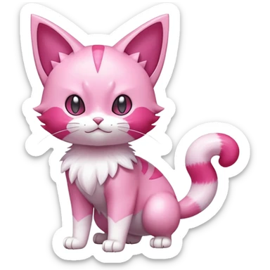 Shiny Skitty-Delcatty-Pokémon-Fakémon-hybrid-creature (full body) sticker