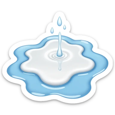 a small puddle of white liquid sticker