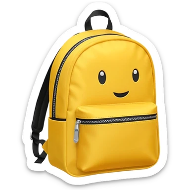 a yellow kid Backpack with zip sticker