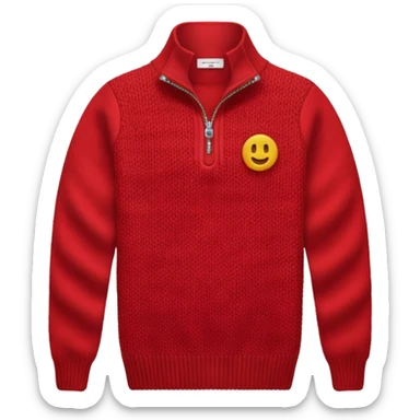 red knitted quarter zip with the knitting visible no emojis sticker