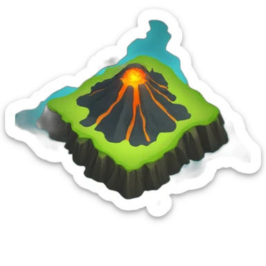 volcanic island sticker
