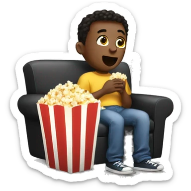 Eating popcorn and watching tv sticker