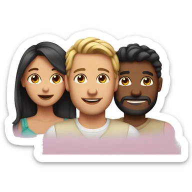 Polyamorous three person couple sticker
