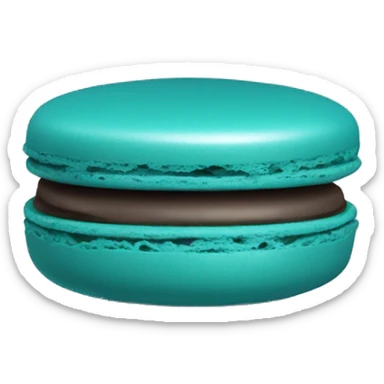 Realistic dark turquoise macaron isolated sticker