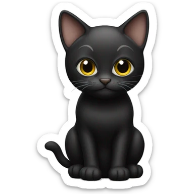 dark (not black) taby cat (not fat, big eyes) being playful , full body sticker