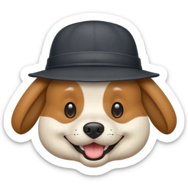 Dog with a hat sticker