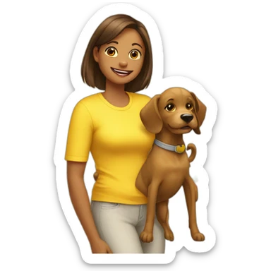 mom dat kids dog family yellow sticker