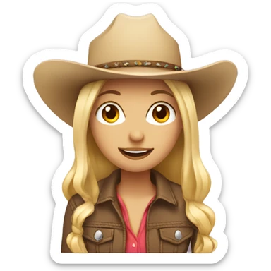 blonde girl in cowgirl hat sticker