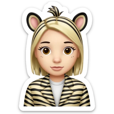 zebra Patterned Clothes  sticker