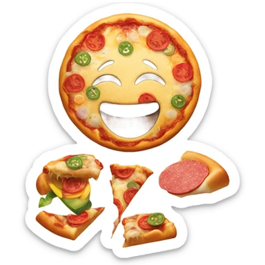 Emoji stuffing face with food  sticker